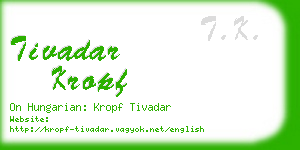 tivadar kropf business card